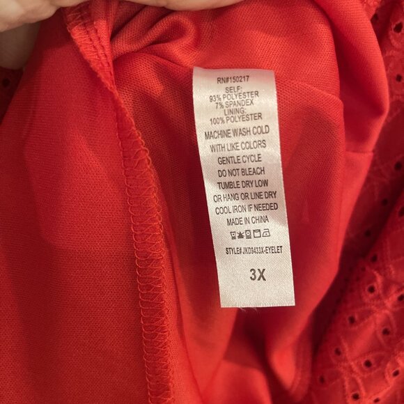 Vibes Sportswear Plus Size 3X Red Dress,‎  Flirty Perforated Tiered Short  4th - Picture 12 of 12